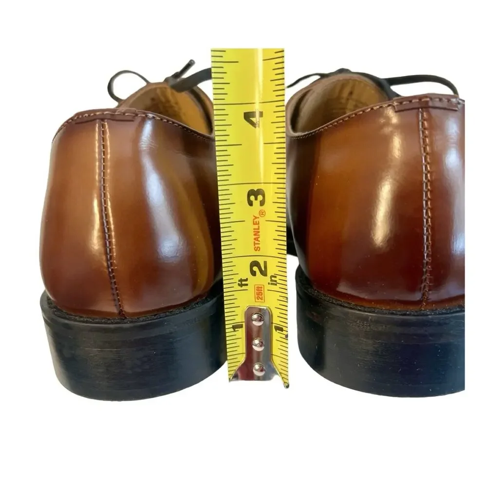 Express Shoes Mens Size 8 Brown Leather Upper Oxford Lace Up Lined Hipster